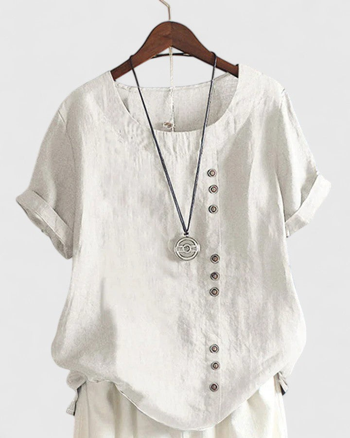 Elisavie | Comfortable Short Sleeve Blouse